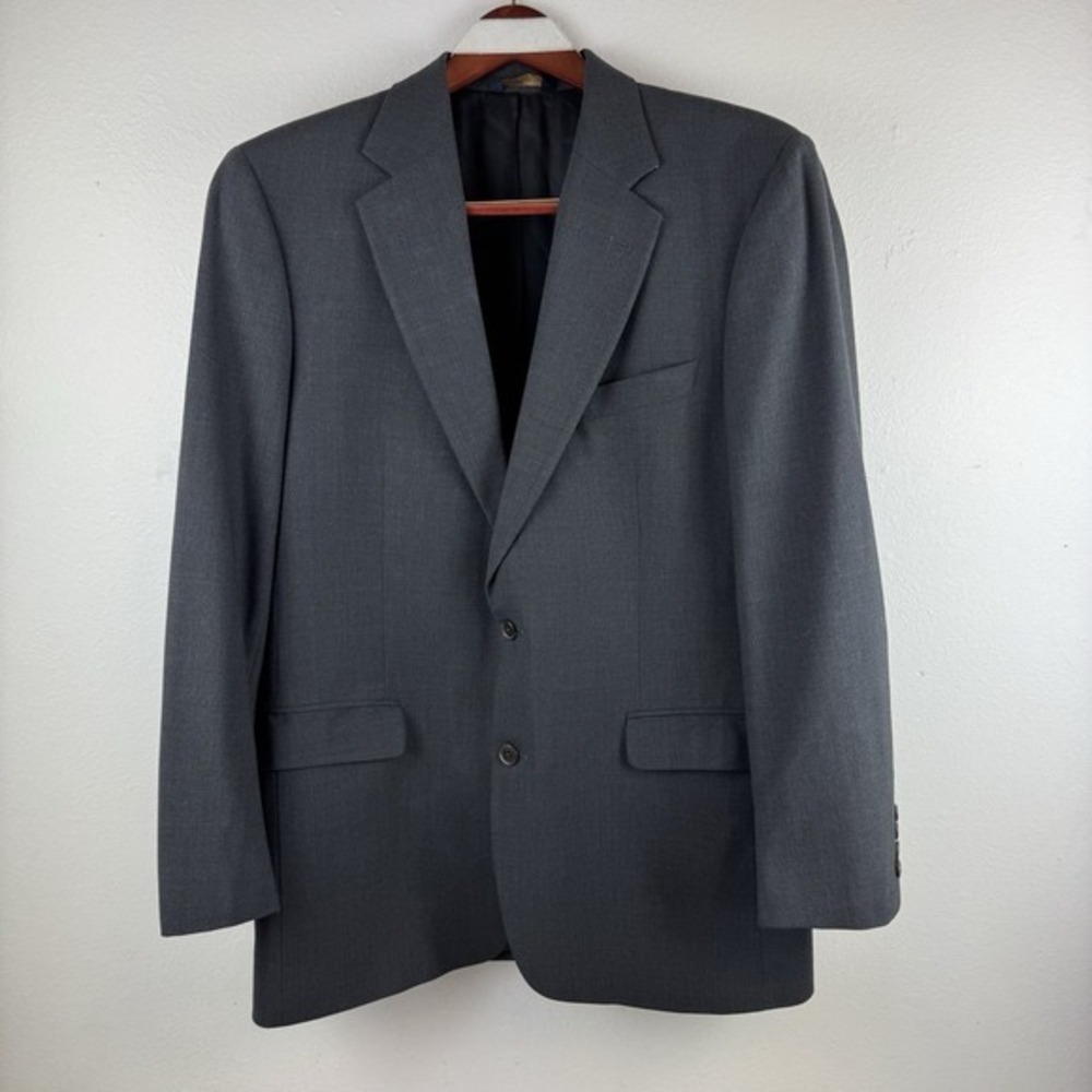 BROOKS BROTHERS 346 Stretch Mens Wool Blazer Coat Jacket Grey/Gray -‎ 41L